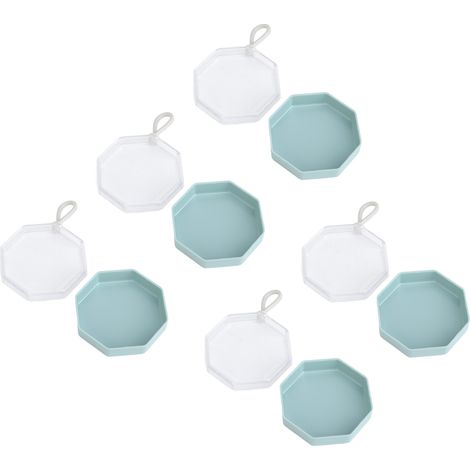 5PCS Mini Boîte de Rangement Transparente avec Couvercle, Portable, pour Poudre de Maquillage et Housse de Puff (1/5)