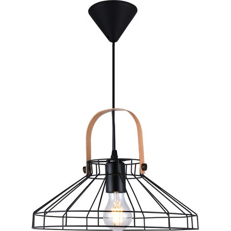 Lámpara colgante Serie Fundi E27 Ø340mm Negro (1/2)