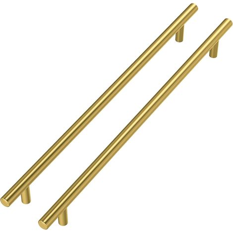 Lot de 10 Poignee de Meuble Cuisine Entraxe 256mm Poignée Meuble Dorée,Poignee Porte Cuisine Inoxydable Poignée Porte Coulissante Poignée Tiroir (1/5)