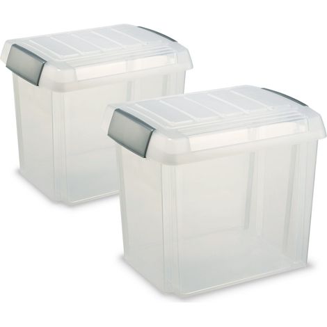 BRB 2 Ordnerboxen, 50 Liter, LxBxH 475x370x405 mm, Polypropylen-Kunststoff (PP)