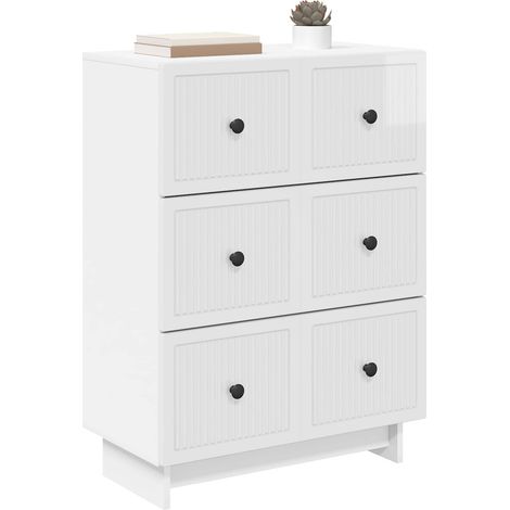 Maison Exclusive - Mobile con Cassetti Bianco Lucido 66 x 34,5 x 90 cm