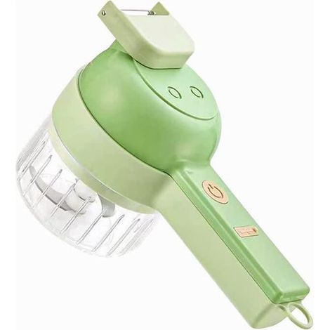 Ensemble de 4 en 1 pour couper les légumes électriques portables : robot culinaire portatif, hachoir à légumes portatif, hachoir électrique multifonctionnel sans fil pour viande, ail, piment, oignon,