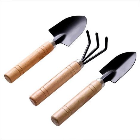 Ensemble de 3 outils de jardin : petits outils à main en métal pour ameublir la terre et désherber, parfaits pour la plantation et le jardinage floral. (1/4)