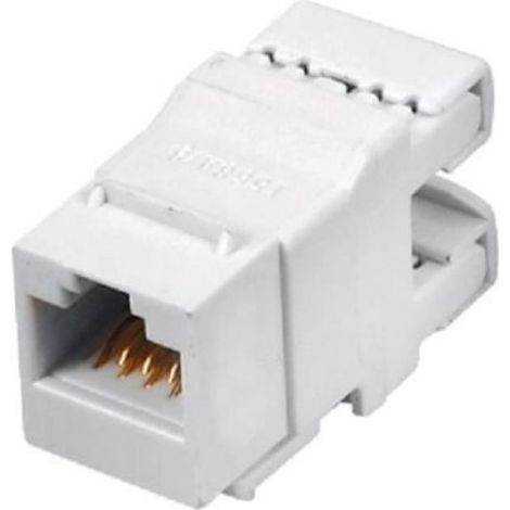 Connecteur RJ45 Femelle - Blanc - Mélamine ABS - Plaqué Bronze - AWG 22/24 - 1 Pièce