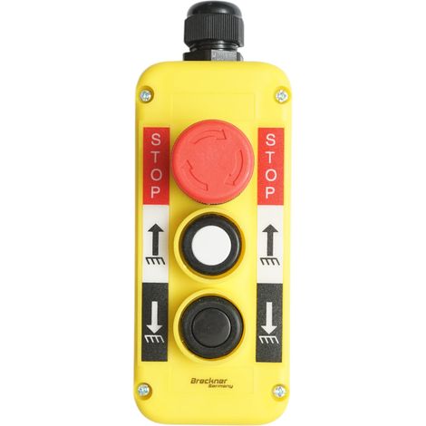 Telecomando industriale a 3 comandi, pulsante di arresto di emergenza IP54 Breckner Germany (1/5)