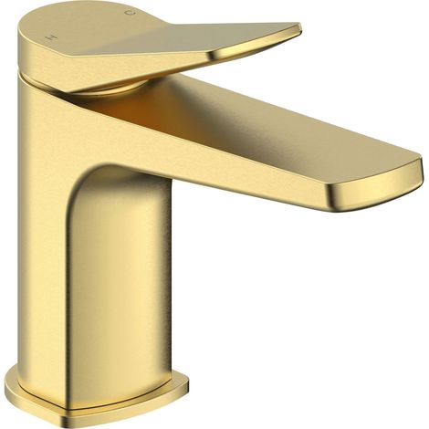 Signature Tilt Basin Mixer Tap with Waste - Brushed Brass