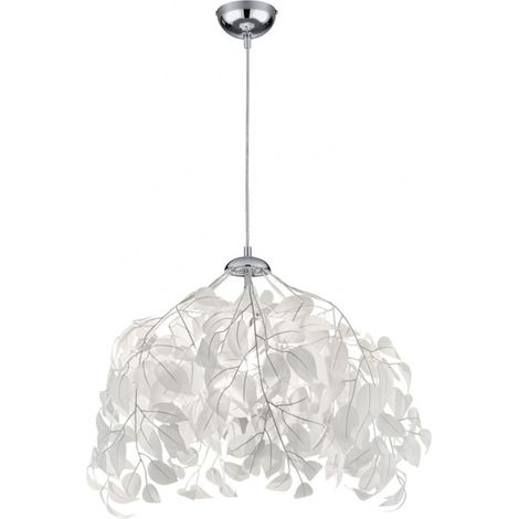 Suspensión 1 Luz Lavable Hojas Blancas Leavy Ø38 cm Trio Iluminación (1/2)
