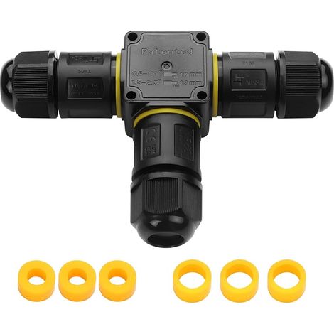 Connecteur de câble 3 broches étanche IP68, boîte de connexion extérieure à clic 2/3/4 voies pour câble M20 4–8 mm ou 6–11 mm, boîte de distribution pour câble enterré étanche (3 broches et 3 (1/5)