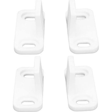Lot de 2 Guide de Sol de Porte de Grange, butées de Porte de Grange Blanches en Acier au Carbone en Plastique pour Porte coulissante, Guide inférieur Support de Sol pour Armoire d'hôtel de Dor (1/5)