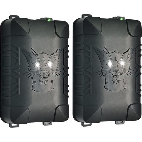 Car engine rodent repellent, 2 electronic ultrasonic repellents with LED strobe light, fireproof mouse blocker with 3 power modes for 12V cars (1/5)