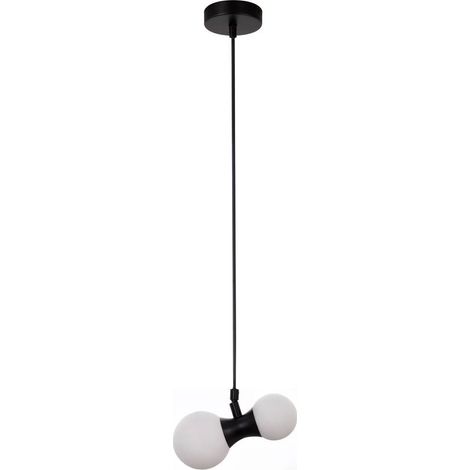 Suspension LITION G9 2x MAX 28W métal noir, verre blanc L: 22cm H: 120cm dimmable (1/3)