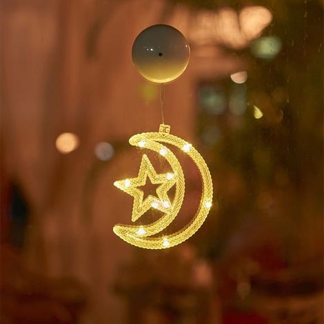 Lampe À Ventouse - Guirlande Lumineuse En Caoutchouc Pour Décoration De Fenêtre - 10 Led - 4 5 V Blanc Chaud - Pour Scène De Noël (1/5)