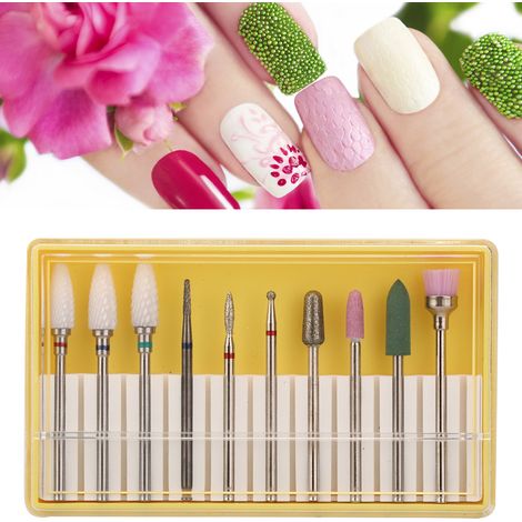 10-teiliger Schleifkopf für Nagelfräser, professionelles Maniküre- und Pediküre-Set, Nagelpolierzubehör BH-01 (1/5)