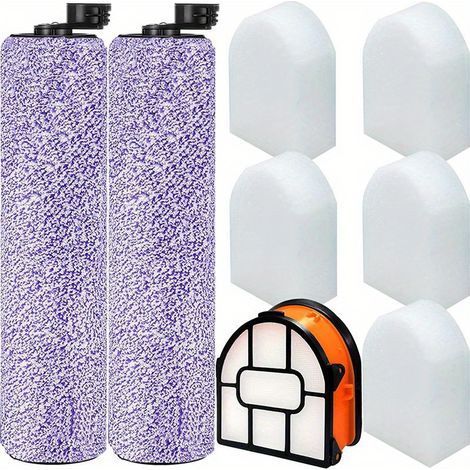 8-teiliges Kombipack: Ersatzbürstenwalzen und Filter WDB1F2 – Geeignet zum Austausch von Bürstenwalzen und Filtern (1/5)