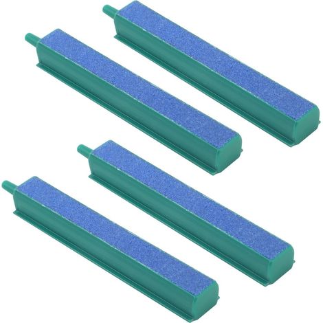 4pcs Barres de Pierre à Air pour Aquarium, 10cm Pierre à Bulles pour Aquarium Carrée avec Base en Plastique Diffuseur d'Oxygène Pompe à Air Accessoires pour Seau d'Aquarium Hydroponie