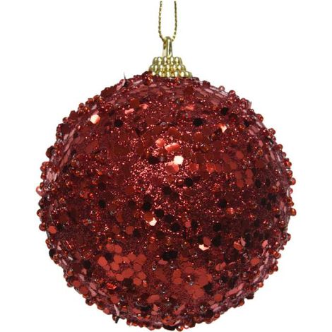 Sfera diam. mm 80 colori rosso glitter (1/2)