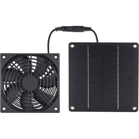 Ventilateur solaire – Ventilateur solaire puissant et étanche – Mini ventilateur d'extérieur pour la maison, le garage ou le poulailler (1/2)