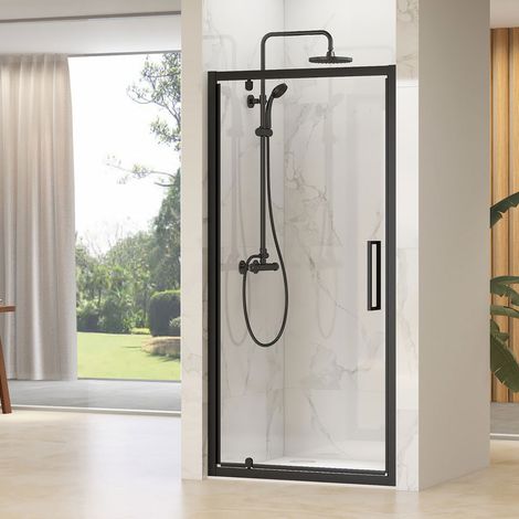 900mm Black Pivot Door - Kaso Black By Voda Design (1/2)