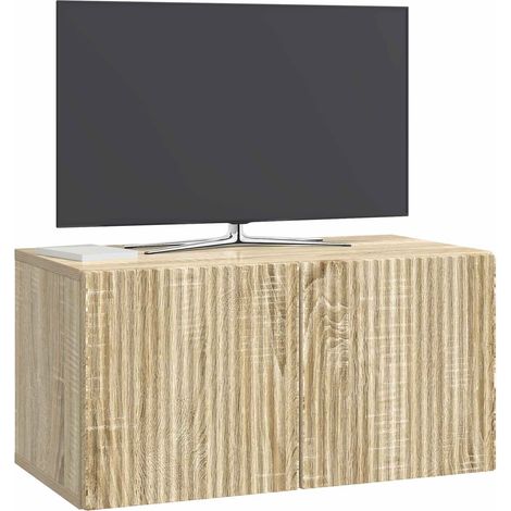 Maison Exclusive - Wandmontierter TV-Schrank Sonoma-Eiche 59,5 x