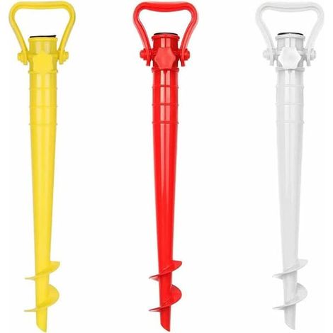 Lot de 3 bases de parasol pour la plage, support de sol pour parasol, support pour parasol de plage dans le sable, pour parasol de jardin, mangeoire à oiseaux, tonnelle, drapeaux - X45 (1/5)