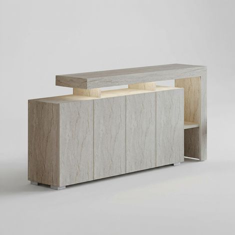 Moderne Anrichte mit Regalen und LED-Beleuchtung Uvar - Beige (1/5)
