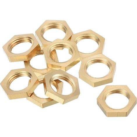 1/8BSP Femelle Filetage Laiton Tuyau Raccord Hex Verrouillage Écrou x 10PCS Attaches Entretoise pour Plomberie Fixe (1/5)