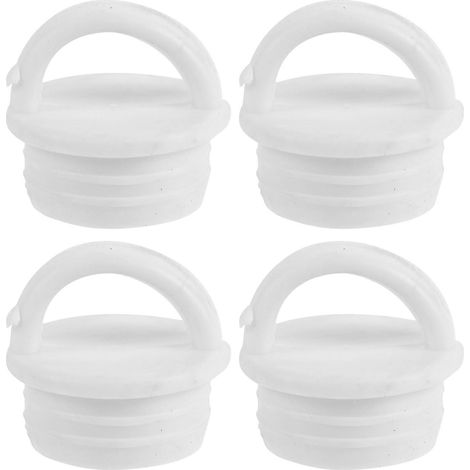 Lot de 4 bouchons d'étanchéité en caoutchouc pour seau à serpillière, bouchons de rechange pour la sortie d'évacuation.-4.00X4.00X3.50CM-White