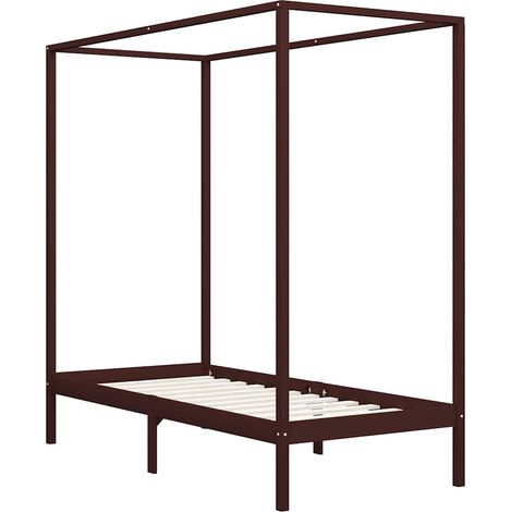 Giroletto Baldacchino senza Materasso Marrone Pino 100x200cm vidaXL (1/5)