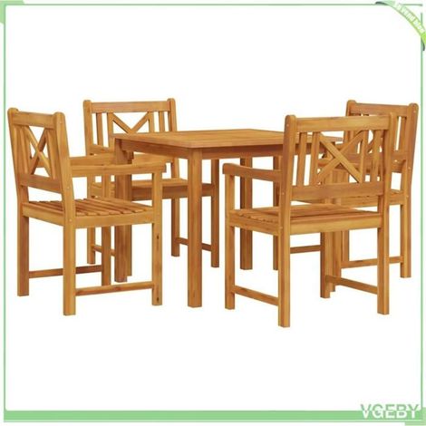Ensemble de salle à manger pour jardin - FAFEICY - 3375657 - Bois d'acacia massif - 4 personnes - Marron (1/5)