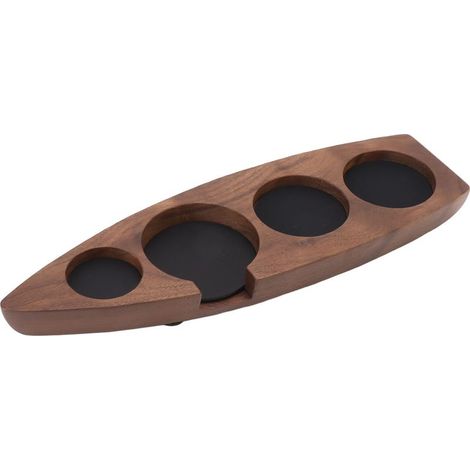 Kaffeeständer in Bootsform, Kaffeespender aus Walnussholz, ideale Station für Café, Restaurant, Bar und Familienküche (53 mm). (1/5)
