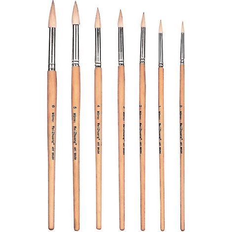 7-teiliges Set Pinsel mit Holzgriff