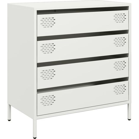 Maison Exclusive - Aparador de acero laminado en frío blanco 68x3