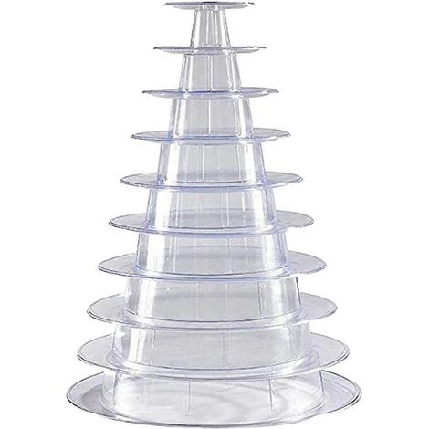 10-stöckiger Cupcake-Ständer, runder Macaron-Turm, transparenter Tortenständer, ideal für Hochzeiten und Geburtstage. (1/5)