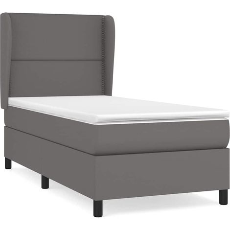 Maison Exclusive - Giroletto a Molle con Materasso Grigio 100x200 cm in Similpelle (1/5)