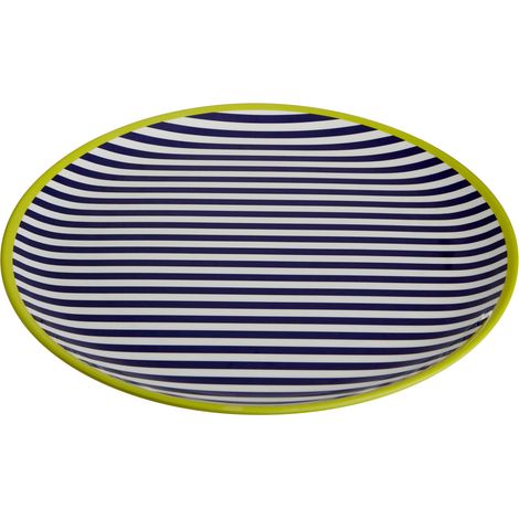 Interiors by Premier Floral Design Stripe Tray, Curved Contemporary Dining Tray, Functional Breakfast Tray, Versatile Lunch Tray (1/3)
