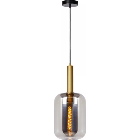 Lampada a sospensione Joanet vetro fumé ottone E27 Lucide (1/5)