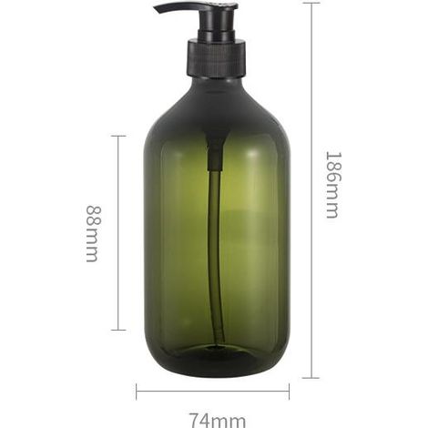 Pompe Spirale Bouteille de lavage corporel Bouteille de lavage de lotion Shampoing-500ML1, Marron, Vert foncé, 2pcs (1/4)