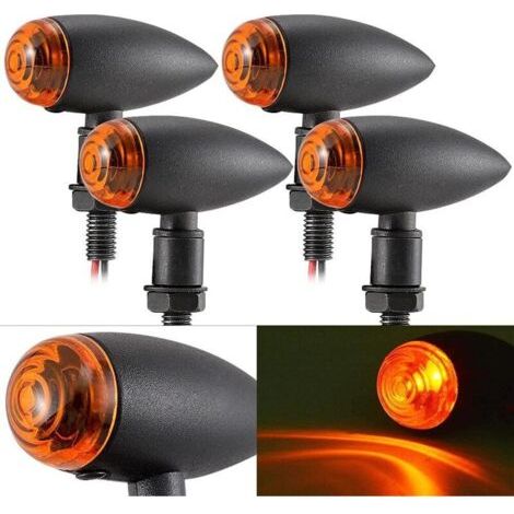 4 Stück Universal-LED-Leuchten für Motorräder, Bullet-Stil, klein, geeignet als Blinker, Tagfahrlicht, Bremslicht hinten (1/4)