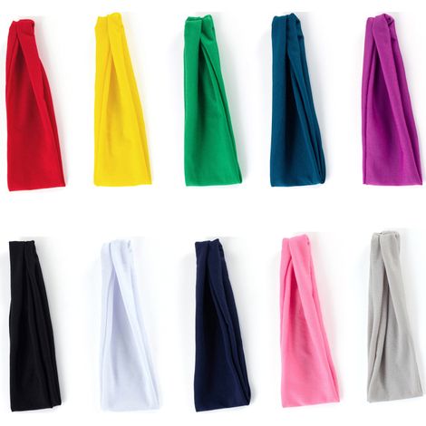 Paquete de 10 cintas elásticas para la cabeza para mujer, perfectas para yoga, deportes y correr. Estas cintas absorben el sudor. (1/5)