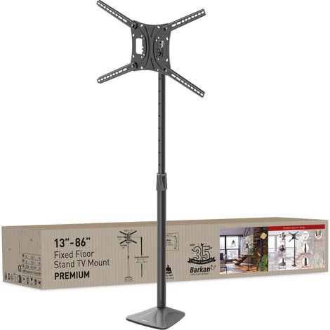 Support Pied pour écrans 13-86 Pouces, boulonné au Sol, Inclinable et orientable, Réglable en Hauteur, Poids Max 56kg, Meuble, Fini lustré, pour LED OLED LCD, jusqu'à VESA 600x400mm (1/5)