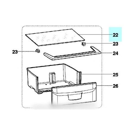 Etagere dessus bac a légumes (90992-8796) (C00094917) Réfrigérateur, congélateur 909923662894190884 INDESIT (1/2)