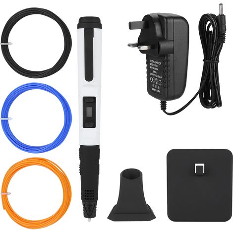 Stylo d'impression 3D avec filament ABS/PLA, ensemble de modélisation pour imprimante, prise UK 110-240V, blanc (1/5)
