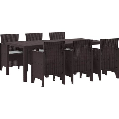 Garten Essgruppe 7 pcs Braun Polypropylen