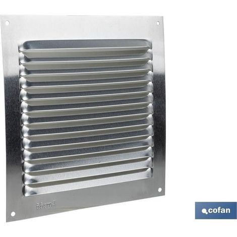 Grille de ventilation en aluminium 15 x 15 cm, 0,6 mm d'épaisseur, couleur naturelle.