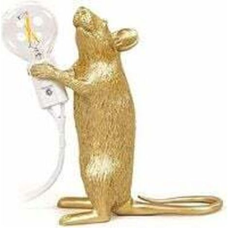 Mini-Tischlampe, goldene Tiermaus-Tischlampe, kreative nordische Lampe für Wohnzimmer, Esszimmer, Schlafzimmer, Bekleidungsgeschäft, E12-Fassung (Leuchtmittel nicht enthalten) (1/5)