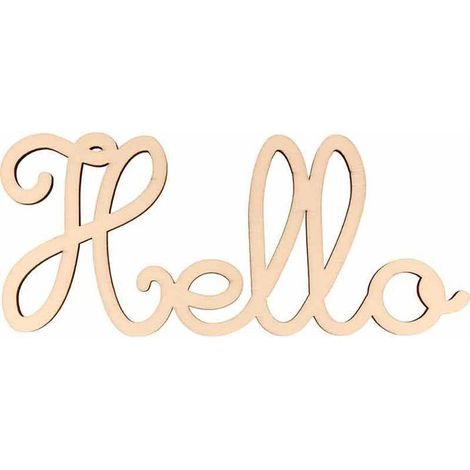 Mot en bois 25 x 11 cm - Hello