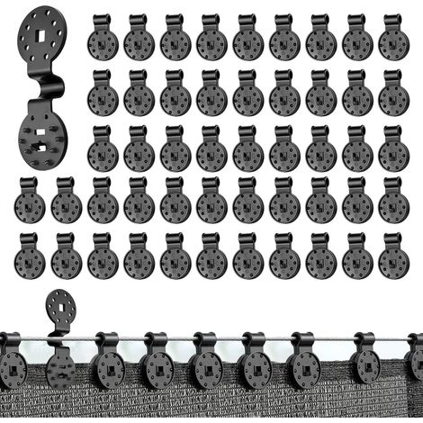 50 clips de fixation pour bâche, fixation pour toile d'ombrage, protection de l'intimité, résistants aux intempéries, faciles à retirer, clips en plastique spéciaux (1/5)