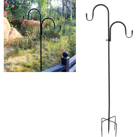 Porte-héron démontable pour mangeoires et jardin [2 crochets] [5 bases] fer 160cm rustproof (1/4)