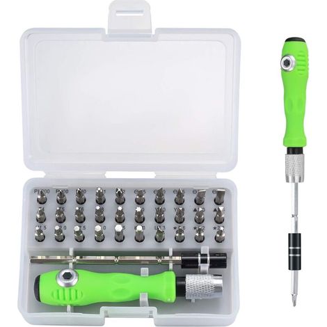 Kit Tournevis Précision 32 en 1 Magnétique Poignée Réglable pour Électronique Ordinateurs (1/4)