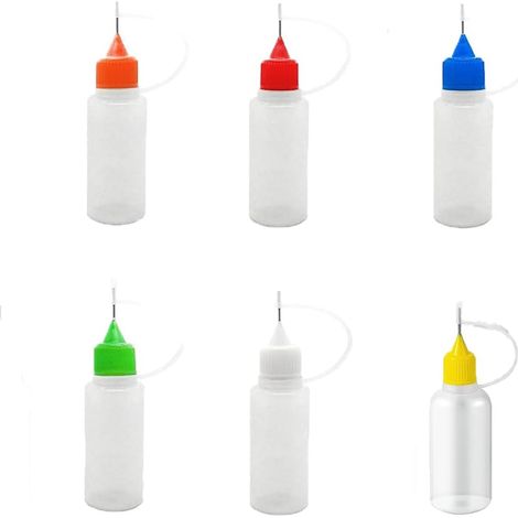 6 Pièces Flacon Pipette, Plastique Souple, Bouteille De Colle Vide, De Précision Avec Pointe D'aiguille, 5ml